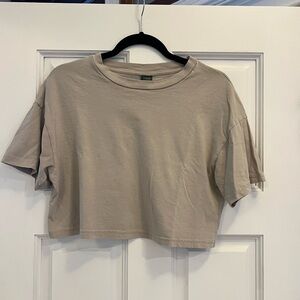 Wild Fable Tan Boxy Crop T-Shirt